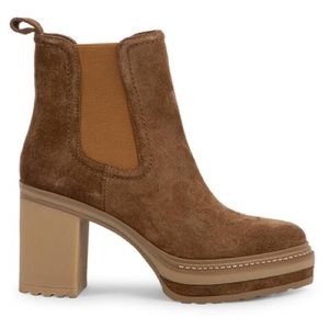 Steve Madden Womens Lexa Brown Suede Chelsea Pull On Booties Shoes